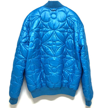 Louis Vuitton Down Jacket Rm221Q Nylon Blue Flower Quilted Mens 50