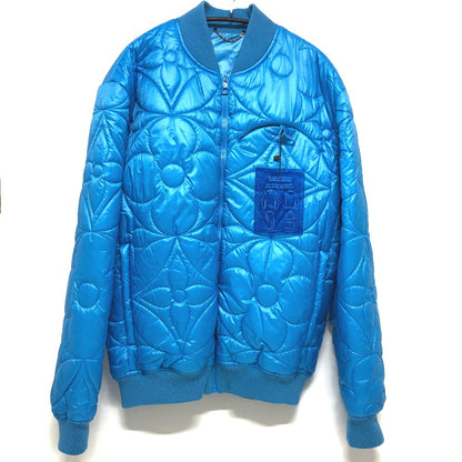 Louis Vuitton Down Jacket Rm221Q Nylon Blue Flower Quilted Mens 50