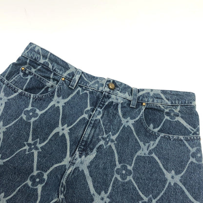 Louis Vuitton Pants 1Afqfd Denim Blue Monogram Print 29