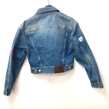 Louis Vuitton Jacket Cotton Blue Kusama Yayoi Collaboration Patch Jacket Women 36