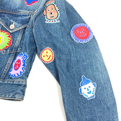 Louis Vuitton Jacket Cotton Blue Kusama Yayoi Collaboration Patch Jacket Women 36
