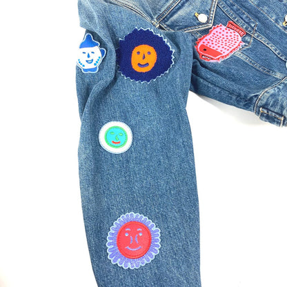 Louis Vuitton Jacket Cotton Blue Kusama Yayoi Collaboration Patch Jacket Women 36