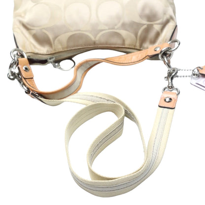 Coach Shoulder Bag F14562 Leather Beige Poppy Signature 2Way Women