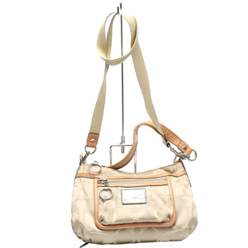 Coach Shoulder Bag F14562 Leather Beige Poppy Signature 2Way Women