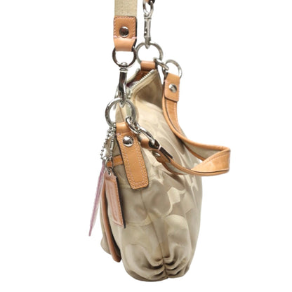 Coach Shoulder Bag F14562 Leather Beige Poppy Signature 2Way Women