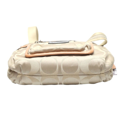 Coach Shoulder Bag F14562 Leather Beige Poppy Signature 2Way Women