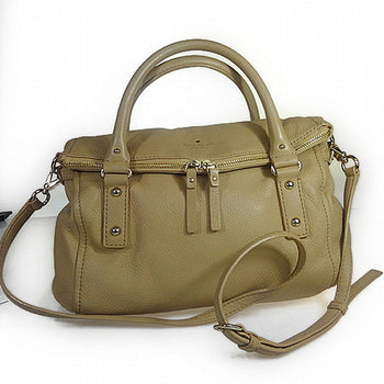 Kate Spade Handbag Leather Khaki Shoulder Bag 2Way Women