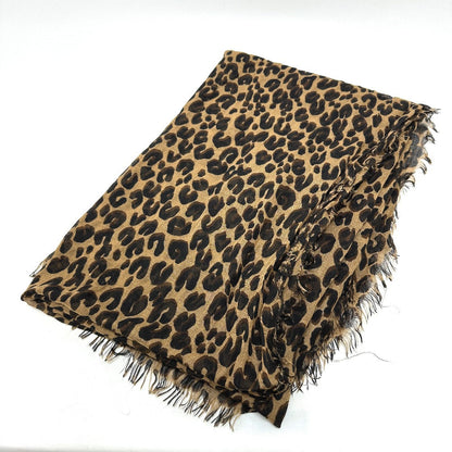 Louis Vuitton Shawl M72215 Silk Brown Etole Leopard Women