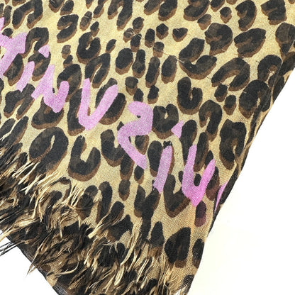 Louis Vuitton Shawl M72215 Silk Brown Etole Leopard Women