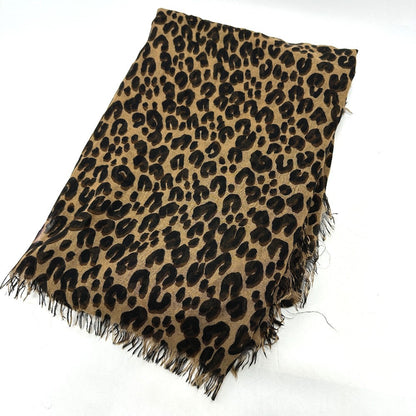 Louis Vuitton Shawl M72215 Silk Brown Etole Leopard Women