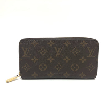 Louis Vuitton Long Wallet Purse M42616 Monogram Canvas Brown Zippy Wallet Mens