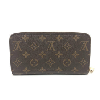 Louis Vuitton Long Wallet Purse M42616 Monogram Canvas Brown Zippy Wallet Mens