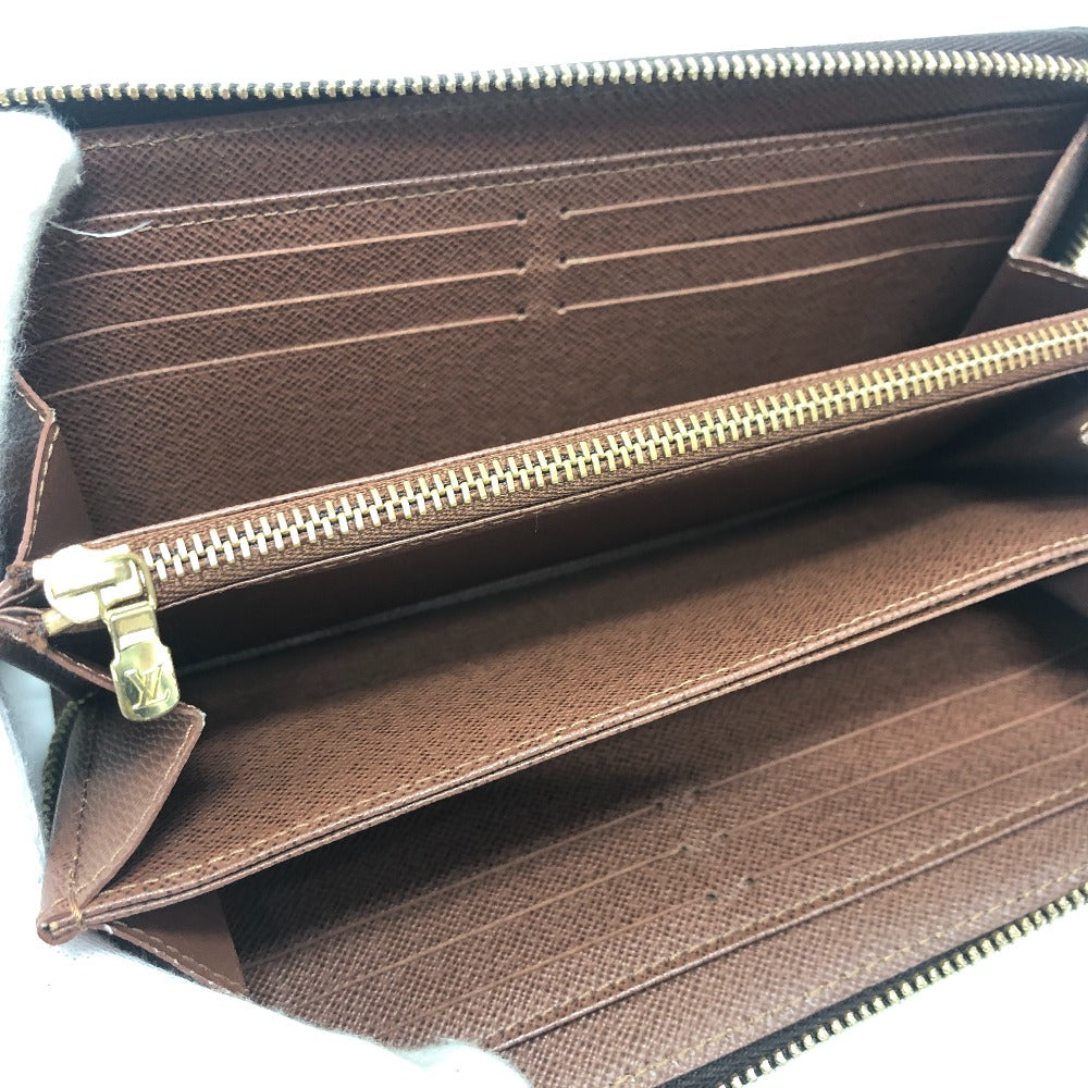 Louis Vuitton Long Wallet Purse M42616 Monogram Canvas Brown Zippy Wallet Mens