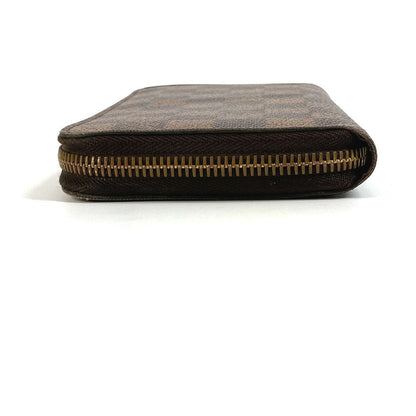 Louis Vuitton Long Wallet Purse N41661 Damier Canvas Brown Damier Zippy Wallet Unisex(Unisex)