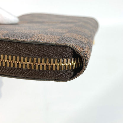 Louis Vuitton Long Wallet Purse N41661 Damier Canvas Brown Damier Zippy Wallet Unisex(Unisex)