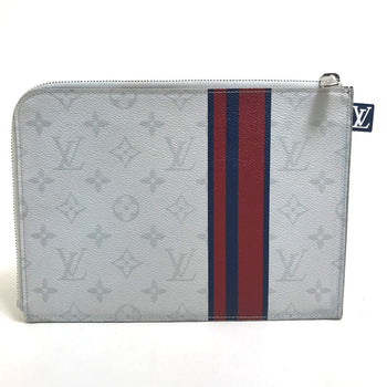 Louis Vuitton Clutch Bag M61745 Monogram Canvas Gray X Red X Navy Monogram White Pochette Jules Pm