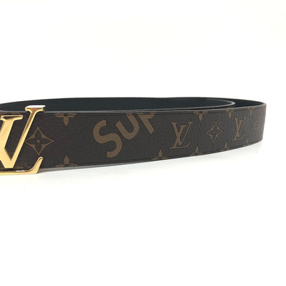 Louis Vuitton Belt Mp016 Leather Brown 17Aw Louis Vuitton X Supreme Monogram Saintur Lv Initial