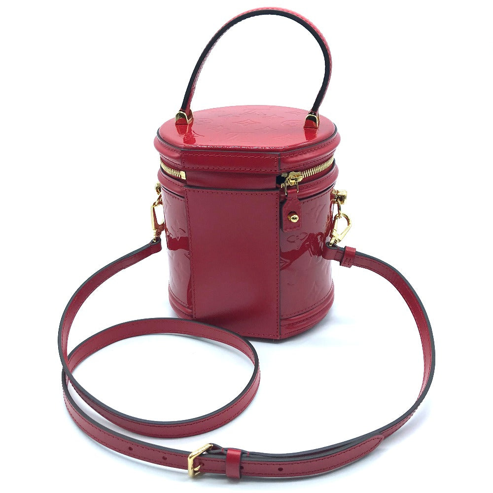 Louis Vuitton Handbag M53998 Patent Leather Red Monogram Vernis Cannes Pm Women