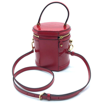 Louis Vuitton Handbag M53998 Patent Leather Red Monogram Vernis Cannes Pm Women
