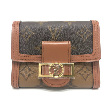 Louis Vuitton Trifold Wallet M68725 Monogram Reverse Canvas Brown Portefeuille Dauphine Women