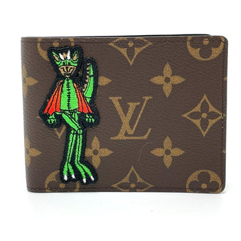 Louis Vuitton Folded Wallet Monogram Canvas Brown Animal Monogram Portefeuille Slender Nm Mens