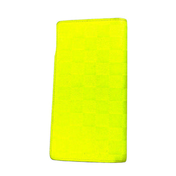 Louis Vuitton Long Wallet Purse N62230 Damier Anfini Leather Yellow Damier Anfini Portefeuille