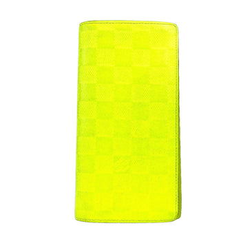 Louis Vuitton Long Wallet Purse N62230 Damier Anfini Leather Yellow Damier Anfini Portefeuille