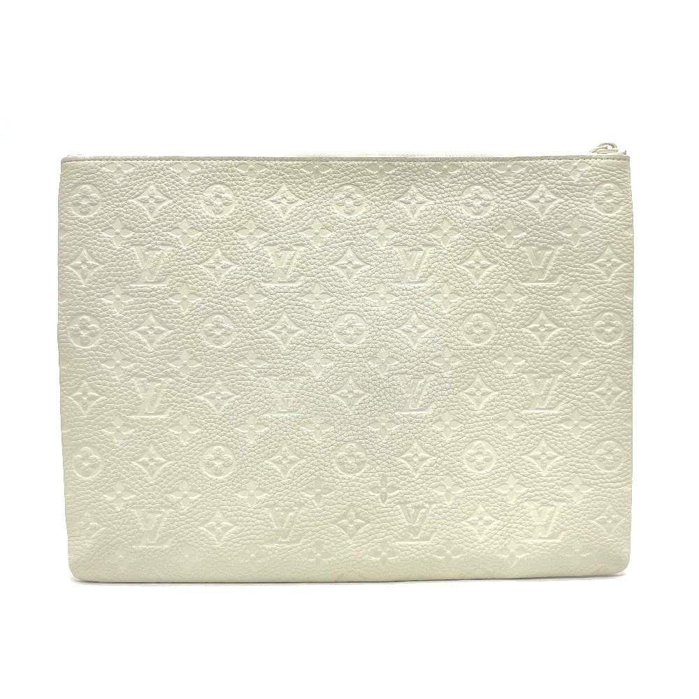 Louis Vuitton Clutch Bag M67462 Taurillon Clemence White Taurillon Clemence Monogram Pochette A4
