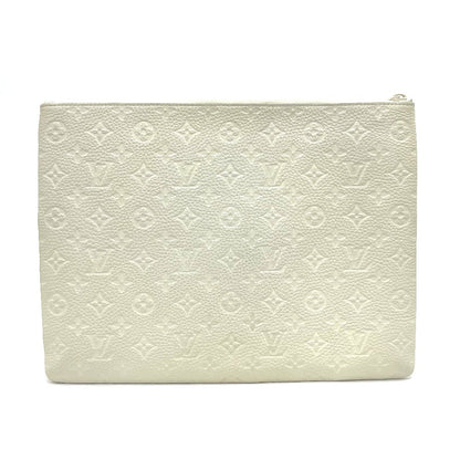 Louis Vuitton Clutch Bag M67462 Taurillon Clemence White Taurillon Clemence Monogram Pochette A4