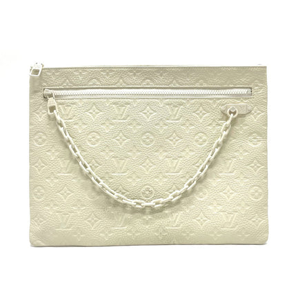 Louis Vuitton Clutch Bag M67462 Taurillon Clemence White Taurillon Clemence Monogram Pochette A4