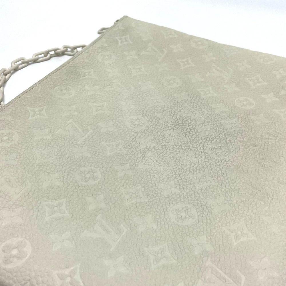 Louis Vuitton Clutch Bag M67462 Taurillon Clemence White Taurillon Clemence Monogram Pochette A4
