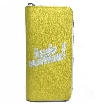 Louis Vuitton Long Wallet Purse M80852 Taurillon Clemence Leather Yellow Logo Zippy Wallet Vertical