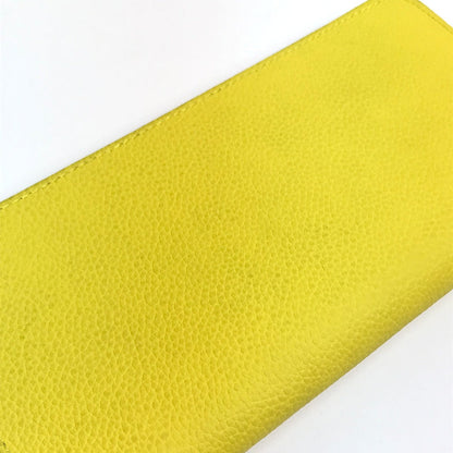 Louis Vuitton Long Wallet Purse M80852 Taurillon Clemence Leather Yellow Logo Zippy Wallet Vertical