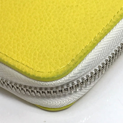 Louis Vuitton Long Wallet Purse M80852 Taurillon Clemence Leather Yellow Logo Zippy Wallet Vertical