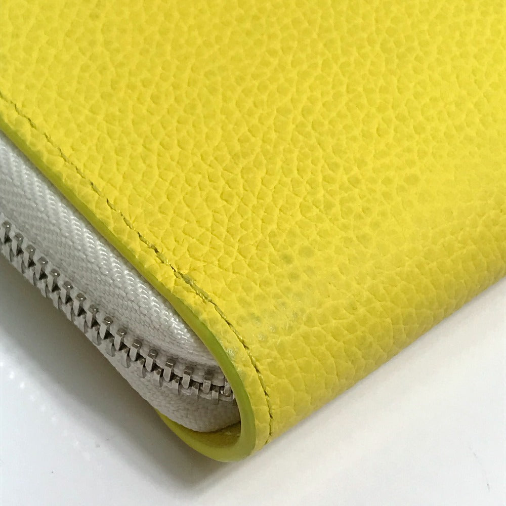 Louis Vuitton Long Wallet Purse M80852 Taurillon Clemence Leather Yellow Logo Zippy Wallet Vertical