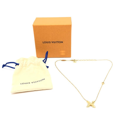 Louis Vuitton Necklace M00365 Gold Plated / Leather Gold Collier Louisette