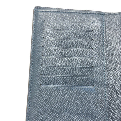 Louis Vuitton Long Wallet Purse M64010 Taiga Leather Blue Taiga Stripe Portefeuille Brother