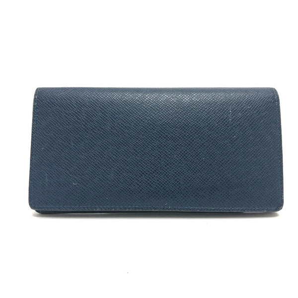 Louis Vuitton Long Wallet Purse M64010 Taiga Leather Blue Taiga Stripe Portefeuille Brother