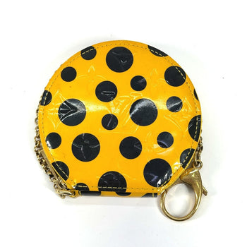 Louis Vuitton Coin Case M91569 Patent Leather Yellow Vernis Yayoi Kusama Collaboration Porto Monet