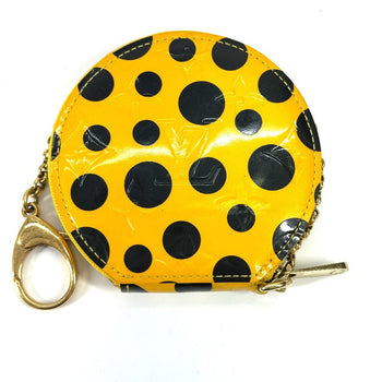 Louis Vuitton Coin Case M91569 Patent Leather Yellow Vernis Yayoi Kusama Collaboration Porto Monet