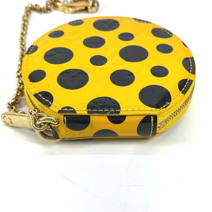 Louis Vuitton Coin Case M91569 Patent Leather Yellow Vernis Yayoi Kusama Collaboration Porto Monet