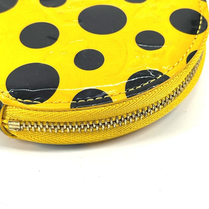 Louis Vuitton Coin Case M91569 Patent Leather Yellow Vernis Yayoi Kusama Collaboration Porto Monet