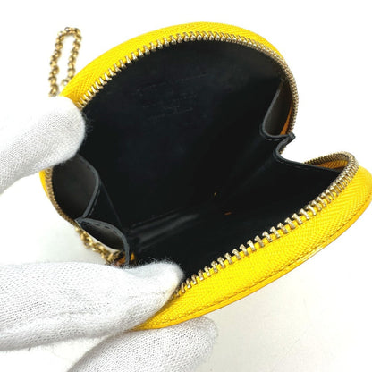 Louis Vuitton Coin Case M91569 Patent Leather Yellow Vernis Yayoi Kusama Collaboration Porto Monet