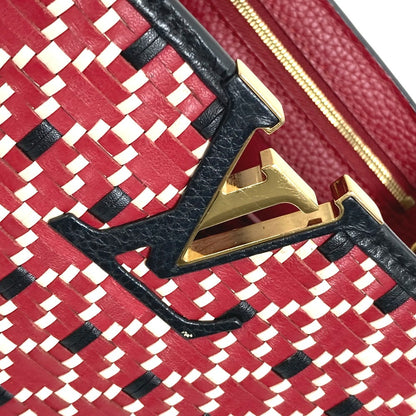 Louis Vuitton Handbag M42926 Leather Red Plating Lv Signature Capusine Pm