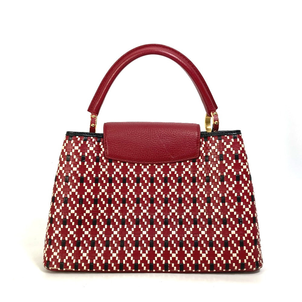 Louis Vuitton Handbag M42926 Leather Red Plating Lv Signature Capusine Pm
