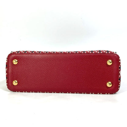 Louis Vuitton Handbag M42926 Leather Red Plating Lv Signature Capusine Pm