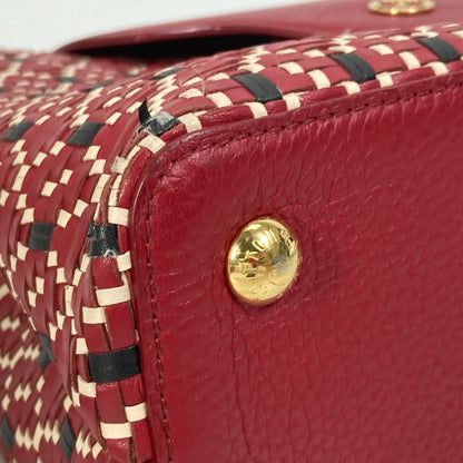 Louis Vuitton Handbag M42926 Leather Red Plating Lv Signature Capusine Pm