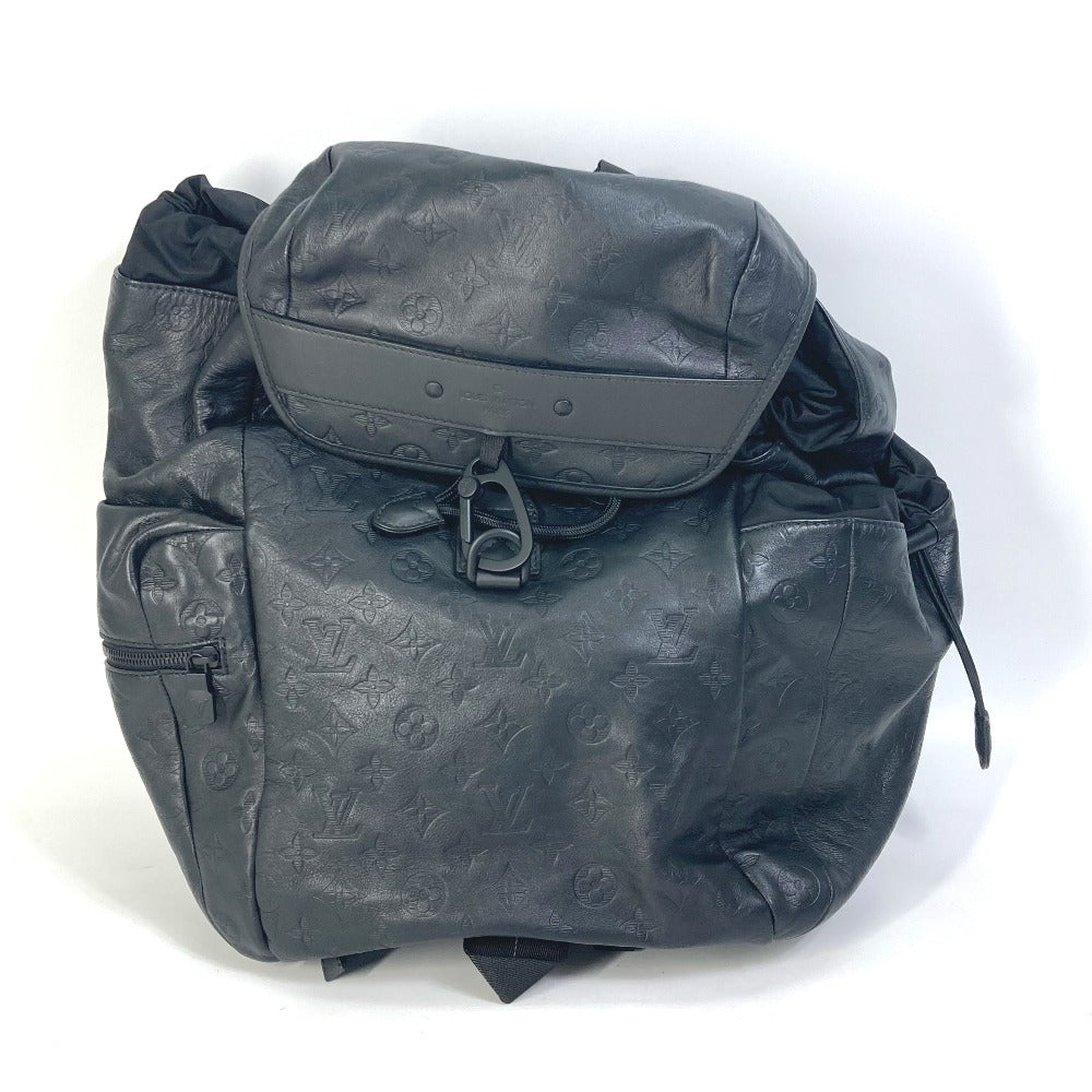Louis Vuitton Backpack M43680 Leather Black Monogram Shadow Discovery Backpack Mens