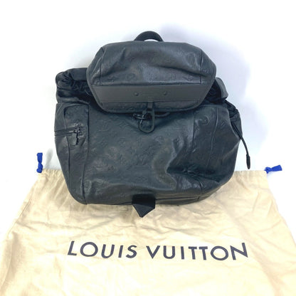 Louis Vuitton Backpack M43680 Leather Black Monogram Shadow Discovery Backpack Mens