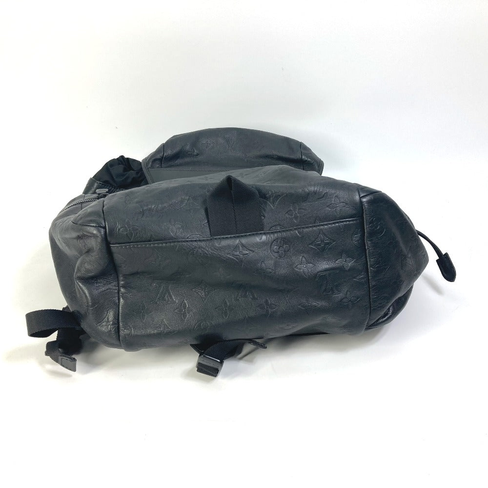 Louis Vuitton Backpack M43680 Leather Black Monogram Shadow Discovery Backpack Mens